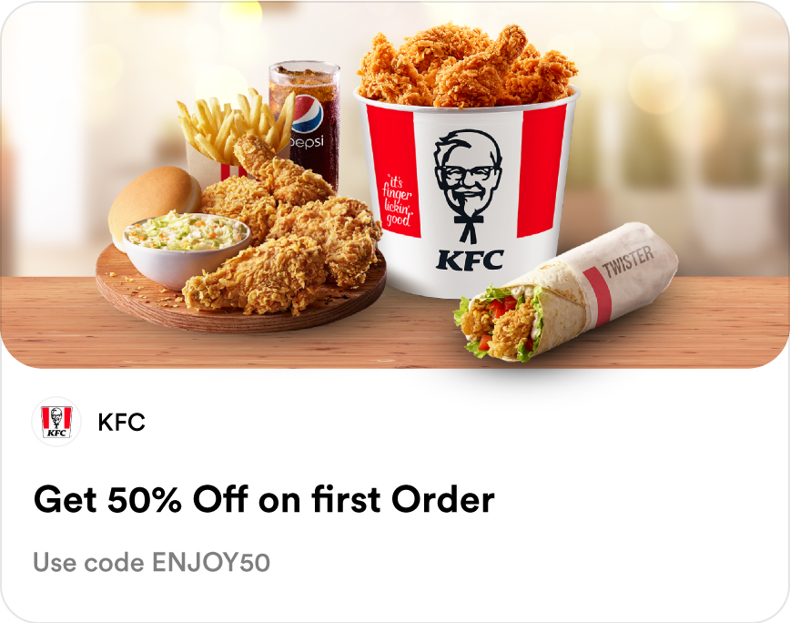 KFC - Get Upto 50% Off on First Order