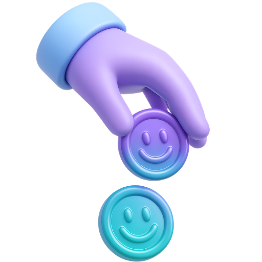 3D icon of a hand slotting a coin to highlight loyalty points redemption for exclusive restaurant deals and rewards.