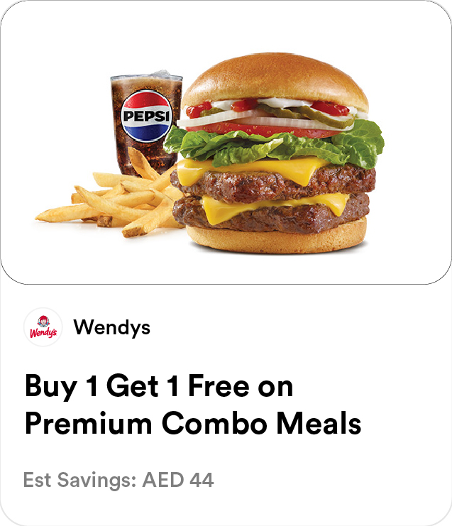 Wendys - Buy 1 Get 1 Free on Premium Combo Meals