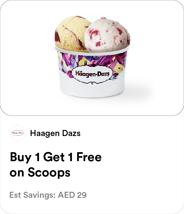 Haagen Dazs - Buy 1 Get 1 Free on Scoops