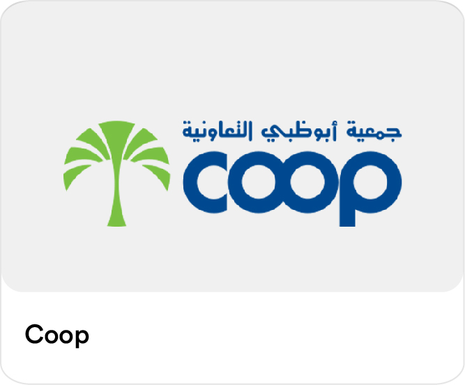 Abudhabi Coop  front logo highlighting online grocery delivery deals, fresh supermarket essentials, and everyday food discounts on the Smiles app in the UAE.