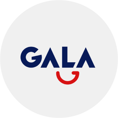 Gala Supermarket logo highlighting top grocery partners for online grocery delivery and supermarket discounts on the Smiles app in the UAE.