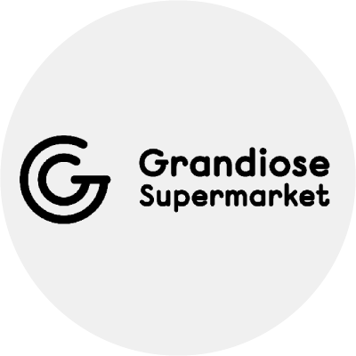 Grandiose logo highlighting top grocery partners for online grocery delivery and supermarket discounts on the Smiles app in the UAE.