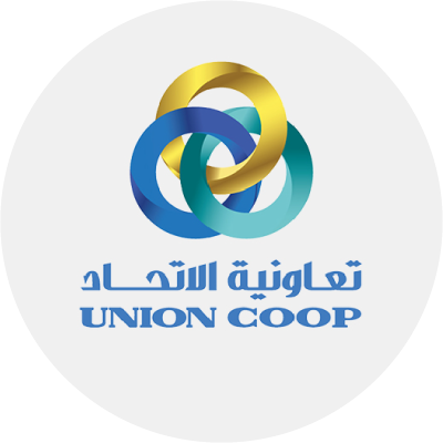 Union Coop logo highlighting top grocery partners for online grocery delivery and supermarket discounts on the Smiles app in the UAE.