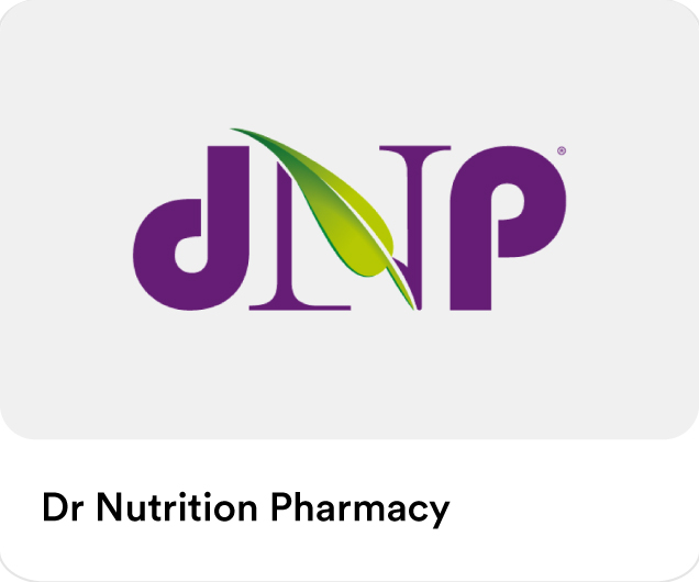Dr. Nutrition Pharmacy logo highlighting partner pharmacies for online medicine delivery, health essentials, and medical discounts on the Smiles app in the UAE.