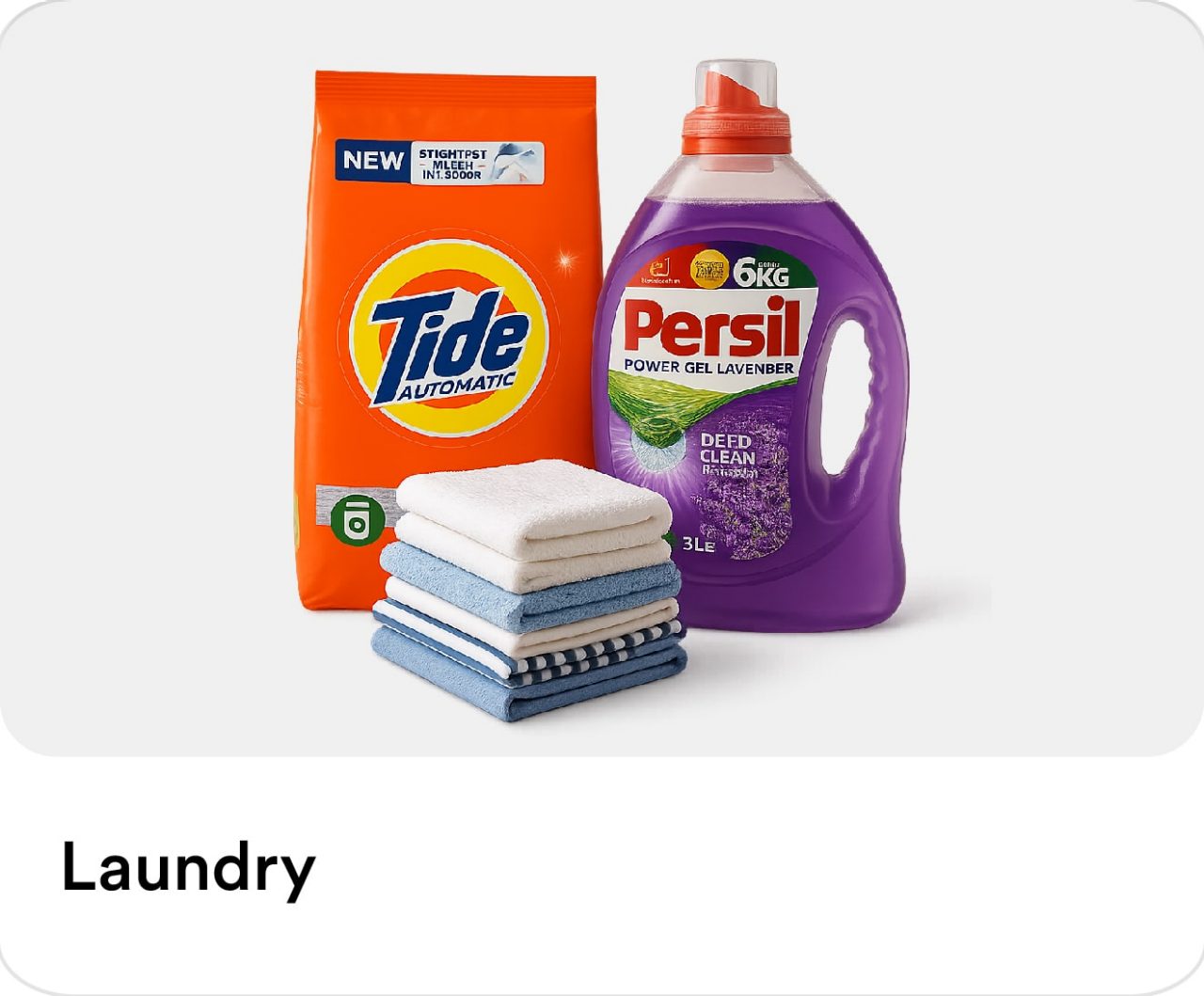 Order Laundry & Detergents from the supermarket marketplace highlighting online grocery delivery options and supermarket discounts on the Smiles app in the UAE.