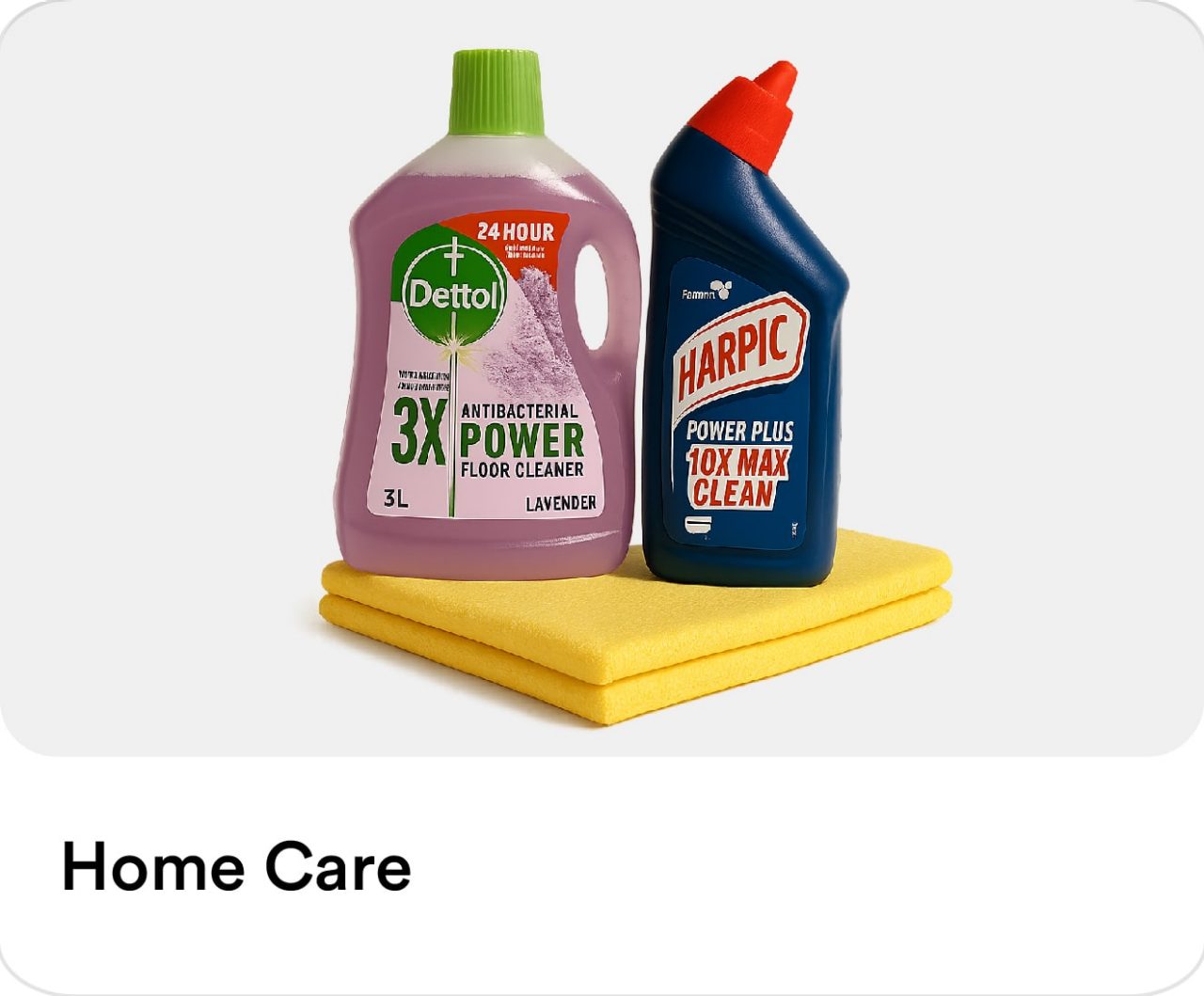 Home Care Items from the supermarket marketplace highlighting online grocery delivery options and supermarket discounts on the Smiles app in the UAE.