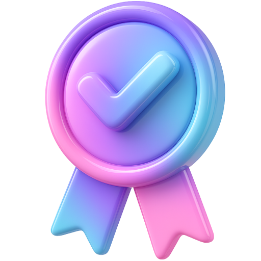 3D ribbon checkmark badge icon highlighting scheduled grocery ordering features to plan supermarket deliveries in advance.