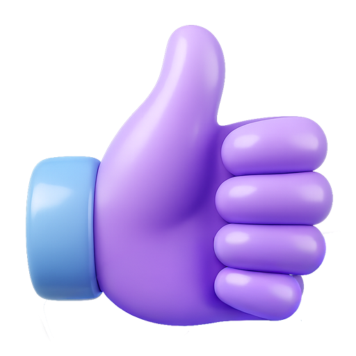 3D thumbs-up icon representing 24/7 client care and reliable customer support for scheduling household chores across Dubai and Abu Dhabi.
